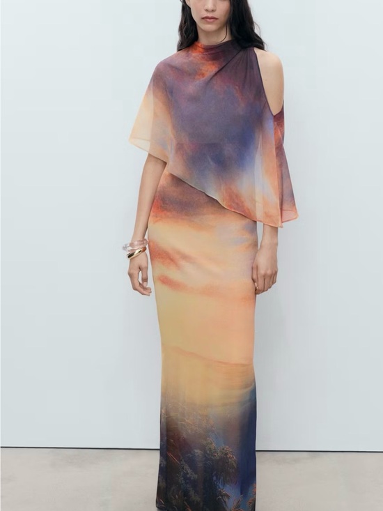 Mango Dresses & Skirts - 🥭 Mango 🌅 Ombre Maxi Dress in Orange and Blue